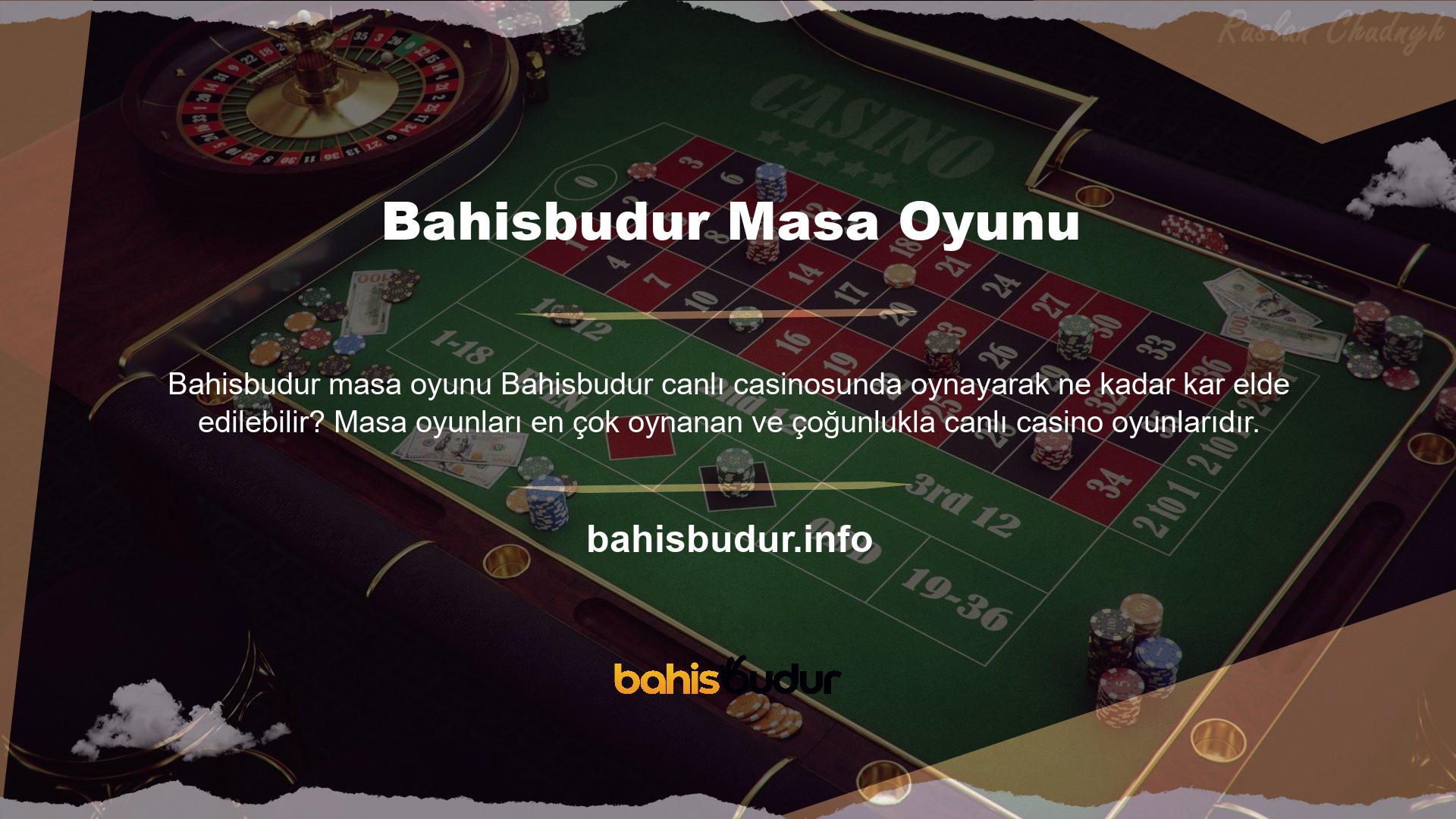 Bu oyunların en ilgi çekici yanı Bahisbudur canlı casino oyunlarından gelir elde edip etmemeleridir
